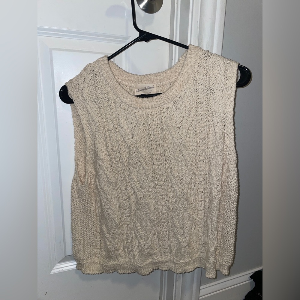 cream knitted vintage sweater vest